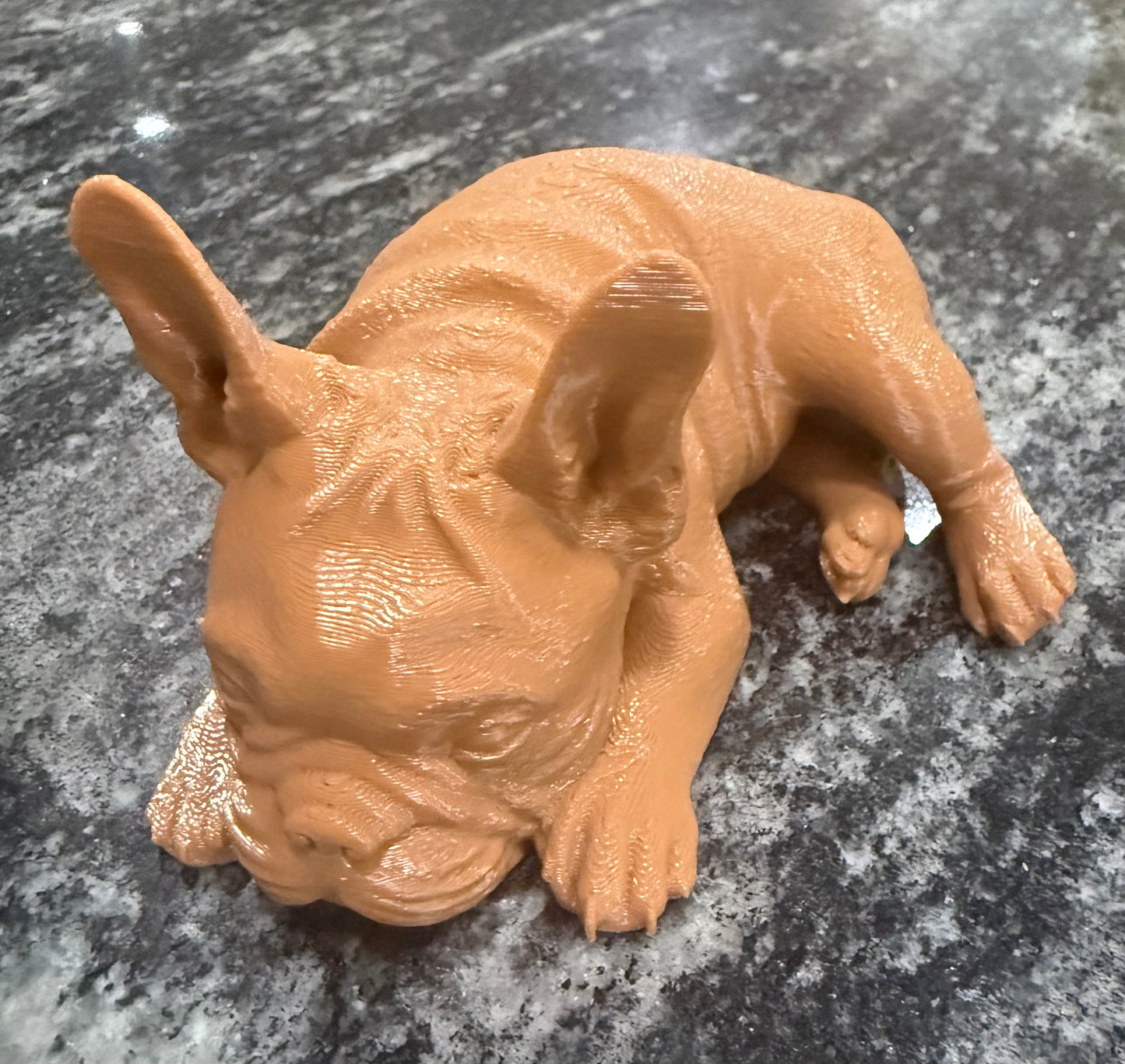 French Bulldog Figurine – Realistic 3D Printed Frenchie Dog Decor (4” Long)
