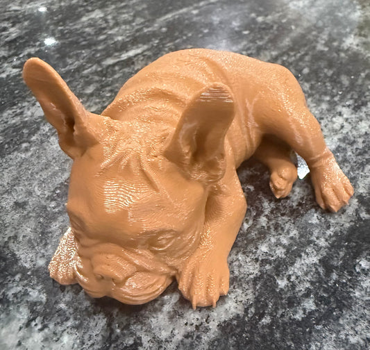 French Bulldog Figurine – Realistic 3D Printed Frenchie Dog Decor (4” Long)
